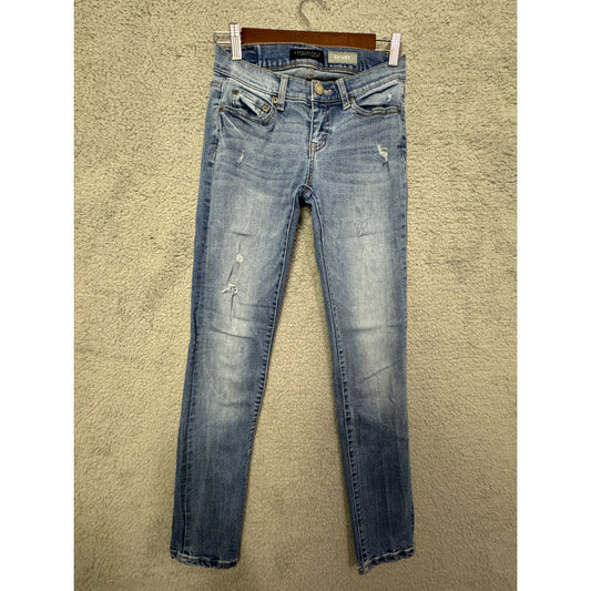 Aeropostale Women’s Blue Denim Skinny Jeans Distressed Pants Short - Size 2- U00102