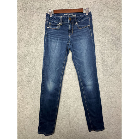American Eagle Skinny Jeans Reg Womens Denim Blue- Size 6- U0137