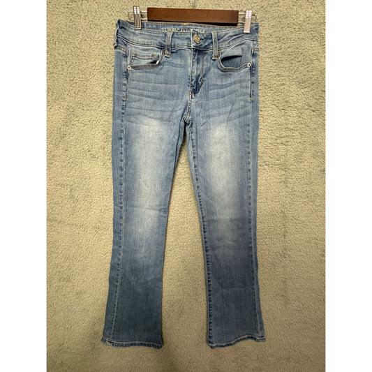 American Eagle Women Jeans 8 Blue Denim Skinny Super Stretch - SZ 4 - U00105
