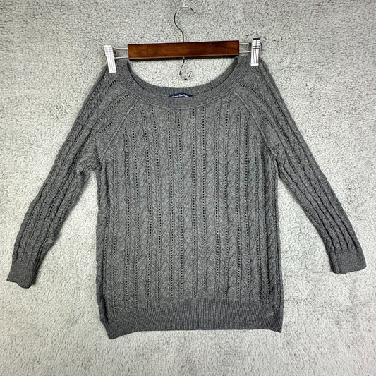 American Eagle gray pullover sweater 3/4 sleeve U0026 - Size XS